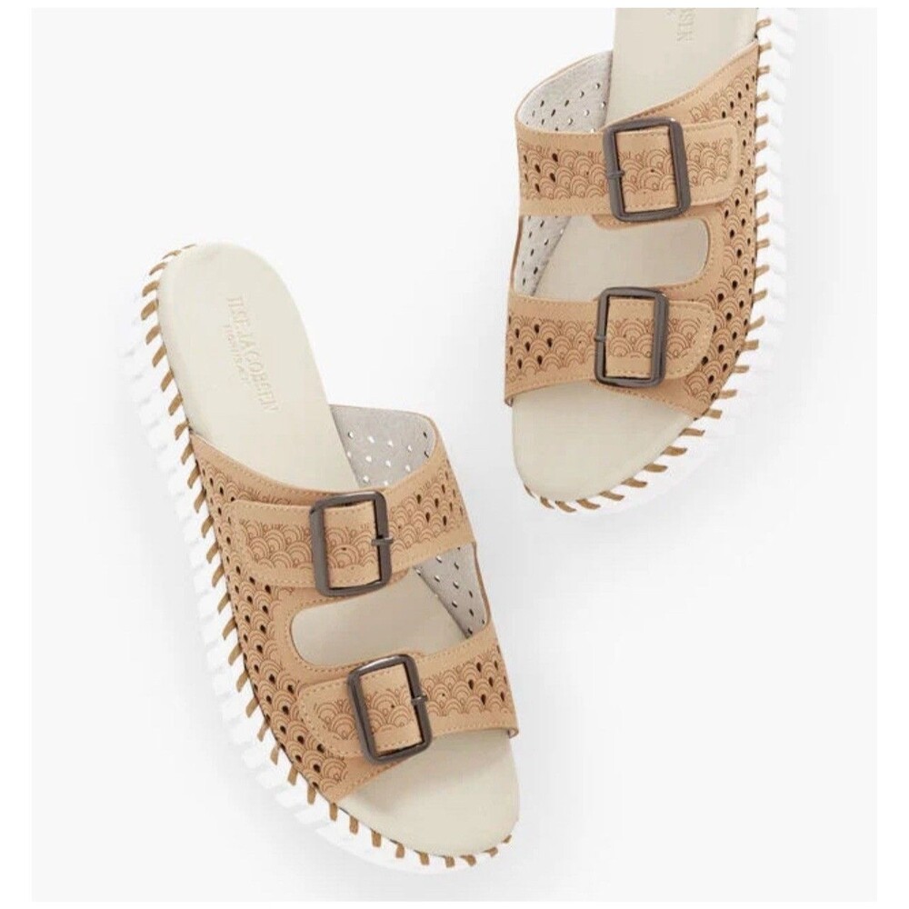 Ilse Jacobsen Tulip Double Buckle Strap Sandals Latte Womens Size 40 US 10